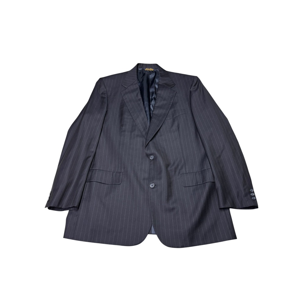 Brooks Brothers Makers Hand‎ Tailored Dark Navy Pinstripe Blazer 46L Mens Jacket